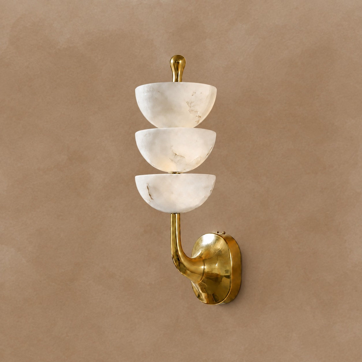 Calista Spanish Alabaster Mid-Century Modern Wall Sconce 22.4"