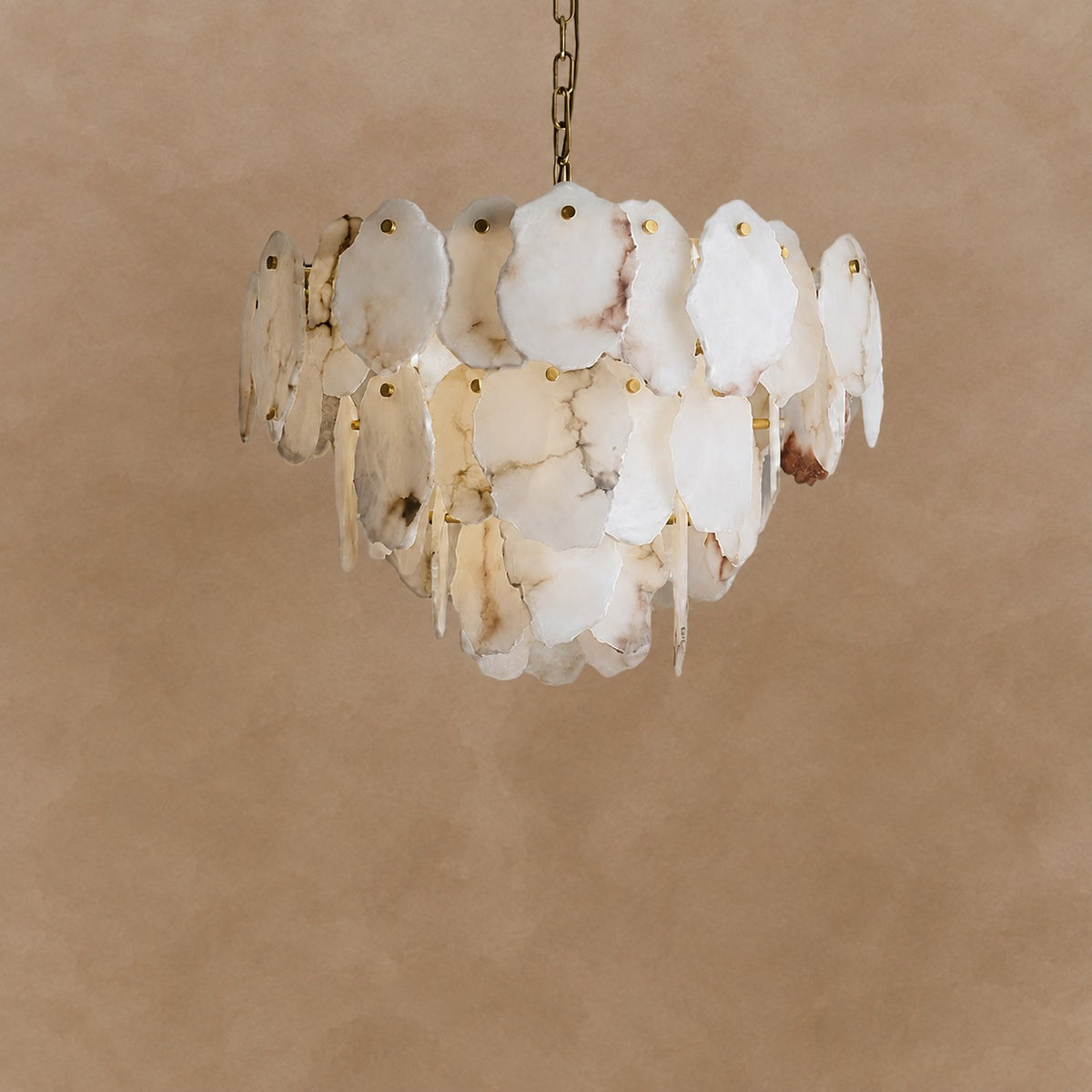 Celestara Spanish Alabaster French Art Deco Chandelier 17.7" 23.6" 31.5"