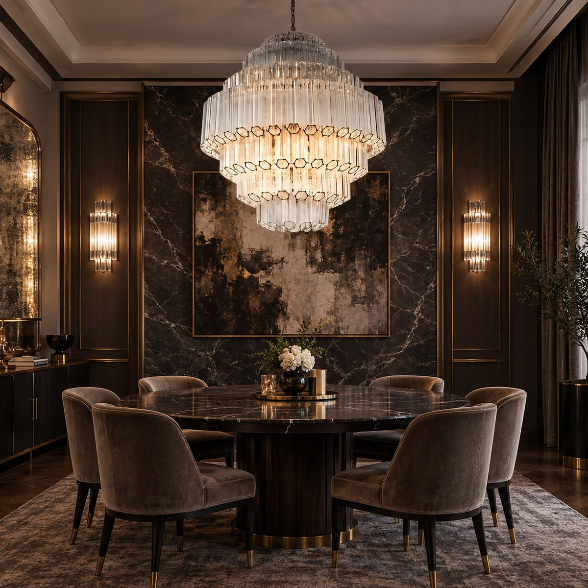 Clear Grande Palermo Chandelier 31.5"