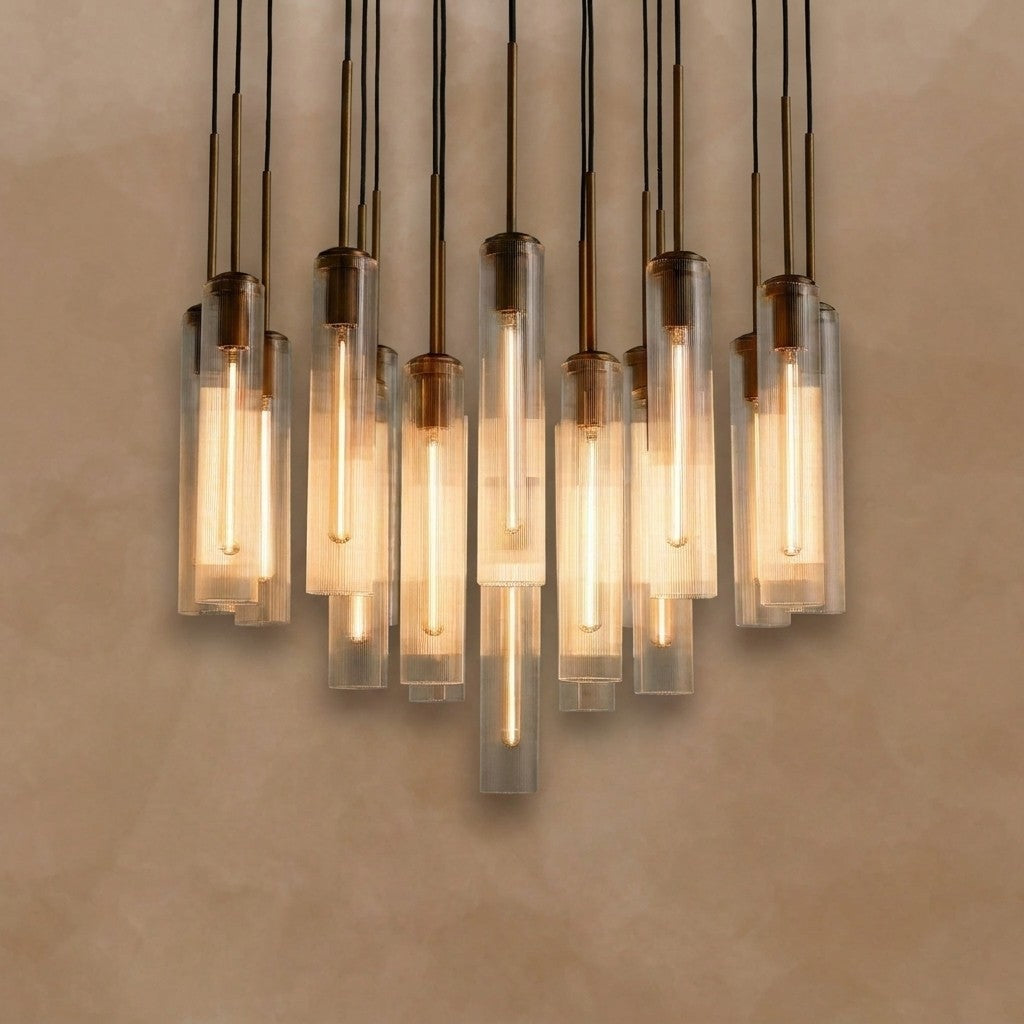 Colleena Fluted Glass Round Chandelier