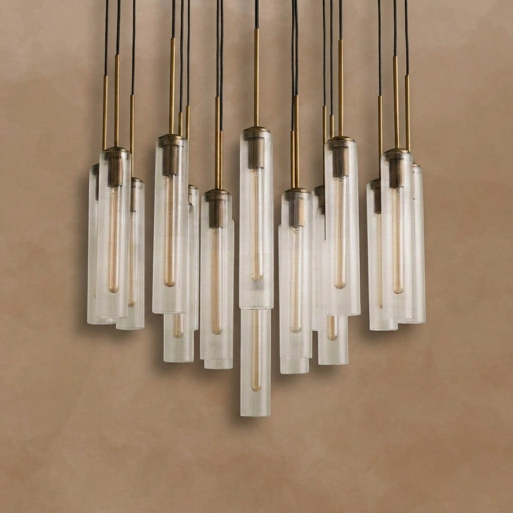 Colleena Fluted Glass Round Chandelier
