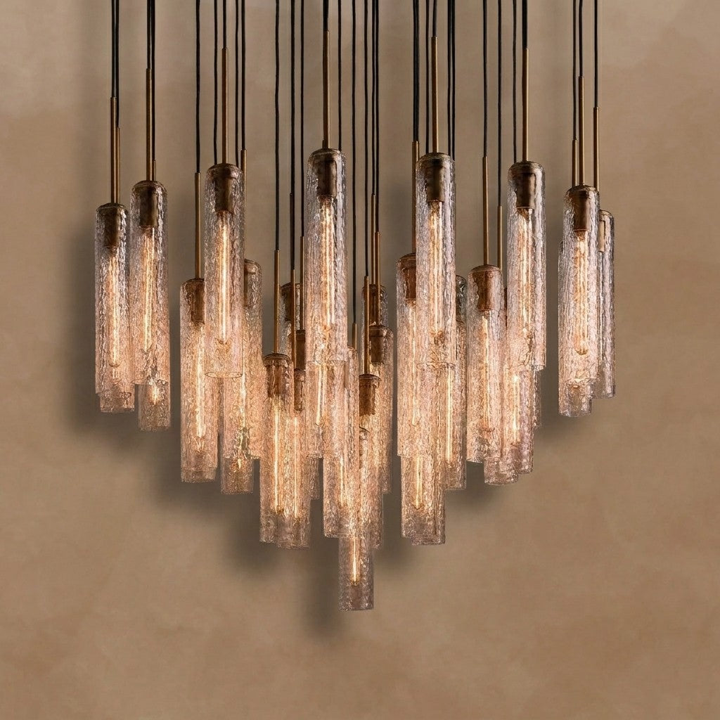 Colleena Hammered Glass Round Chandelier