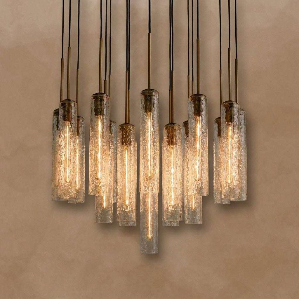 Colleena Hammered Glass Round Chandelier