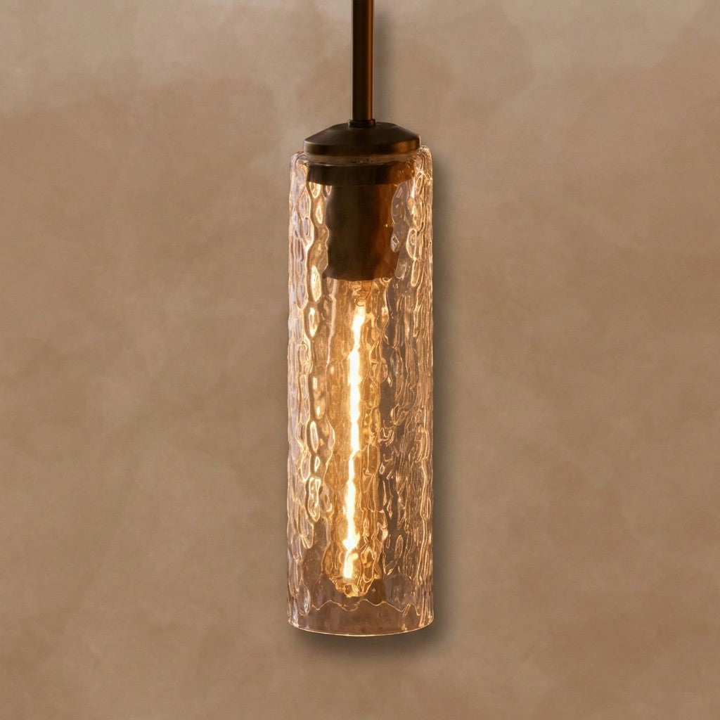 Colleena Linear Hammered Glass Chandelier
