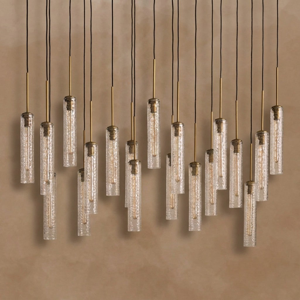 Colleena Linear Hammered Glass Chandelier