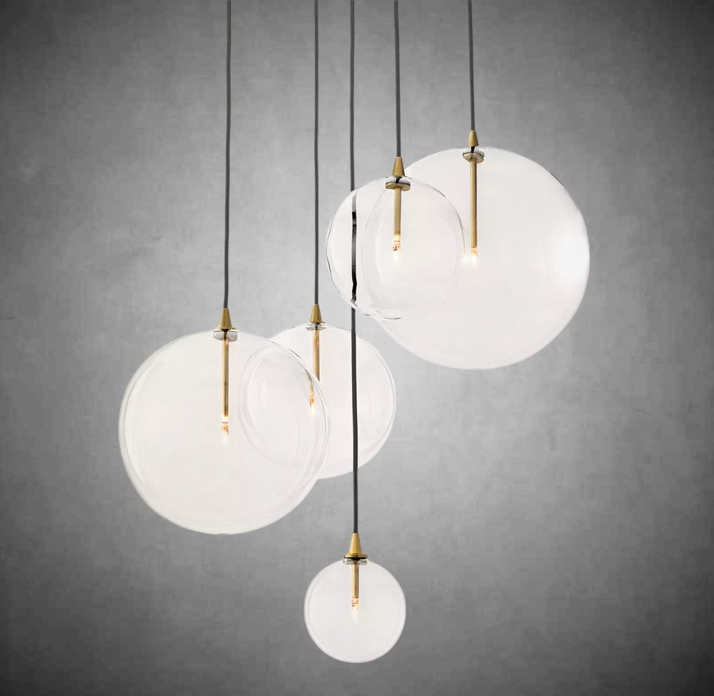 Glass Glober Mobile Cluster Chandelier 28"