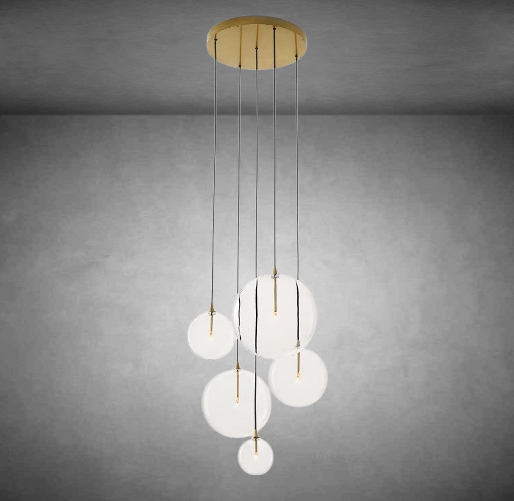 Glass Glober Mobile Cluster Chandelier 28"