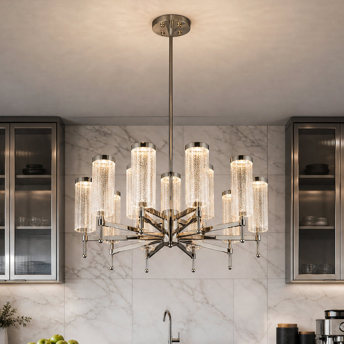 Crystalia Modern Sculptural Ring Chandelier