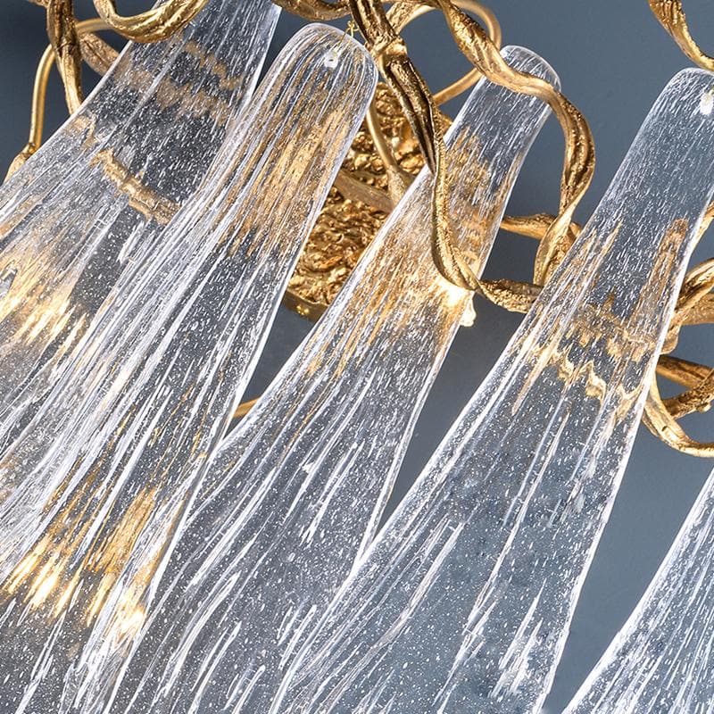 Luxury Flake Crystal Brass Wall Sconce with 3 LED Lights
