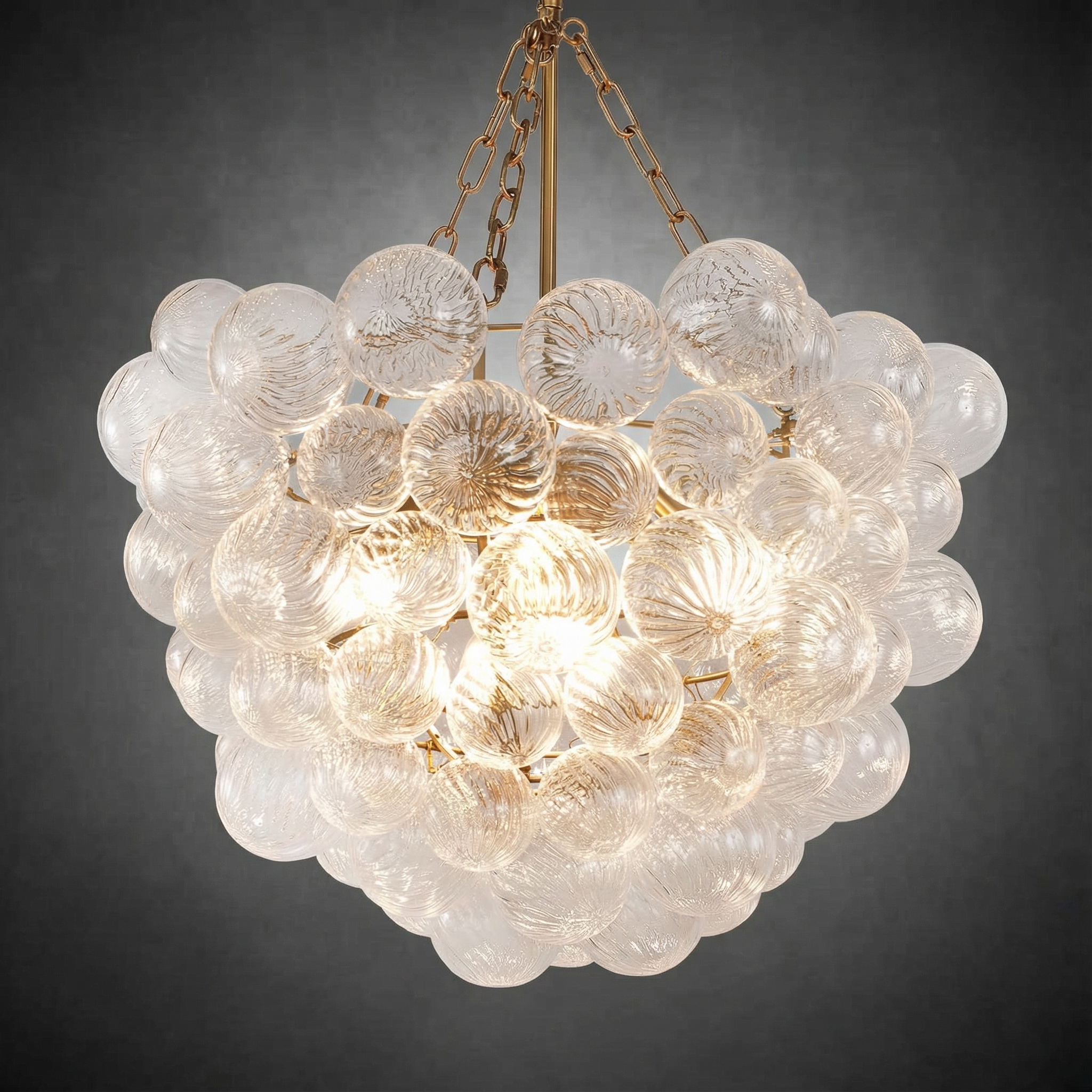 Bubble Ball Swirled Glass Chandelier