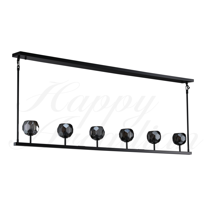HA Bola De Smoke Glass Linear Chandelier 48" for Living room