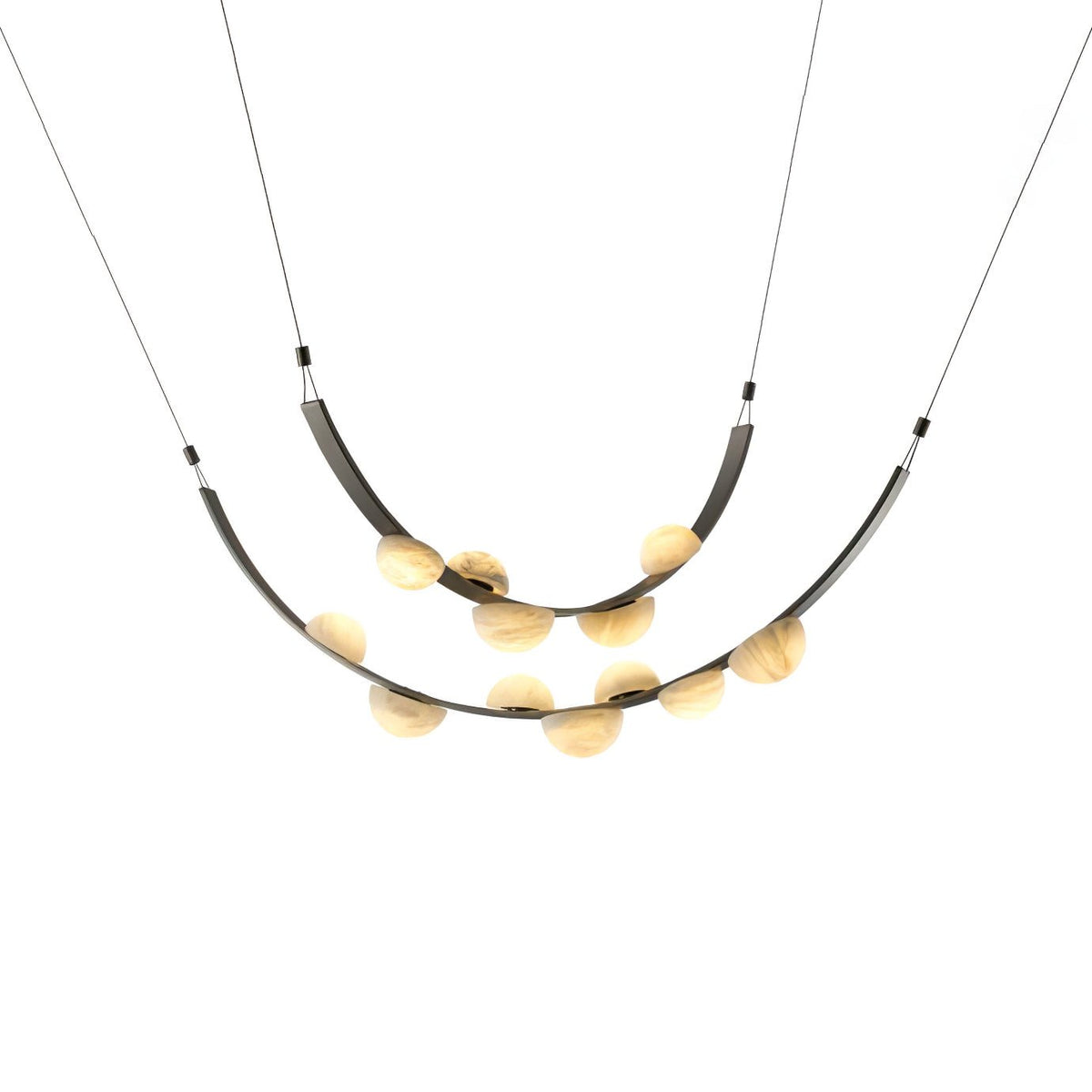 Dew Drops Alabaster LED Chandelier – Black White Warm Light