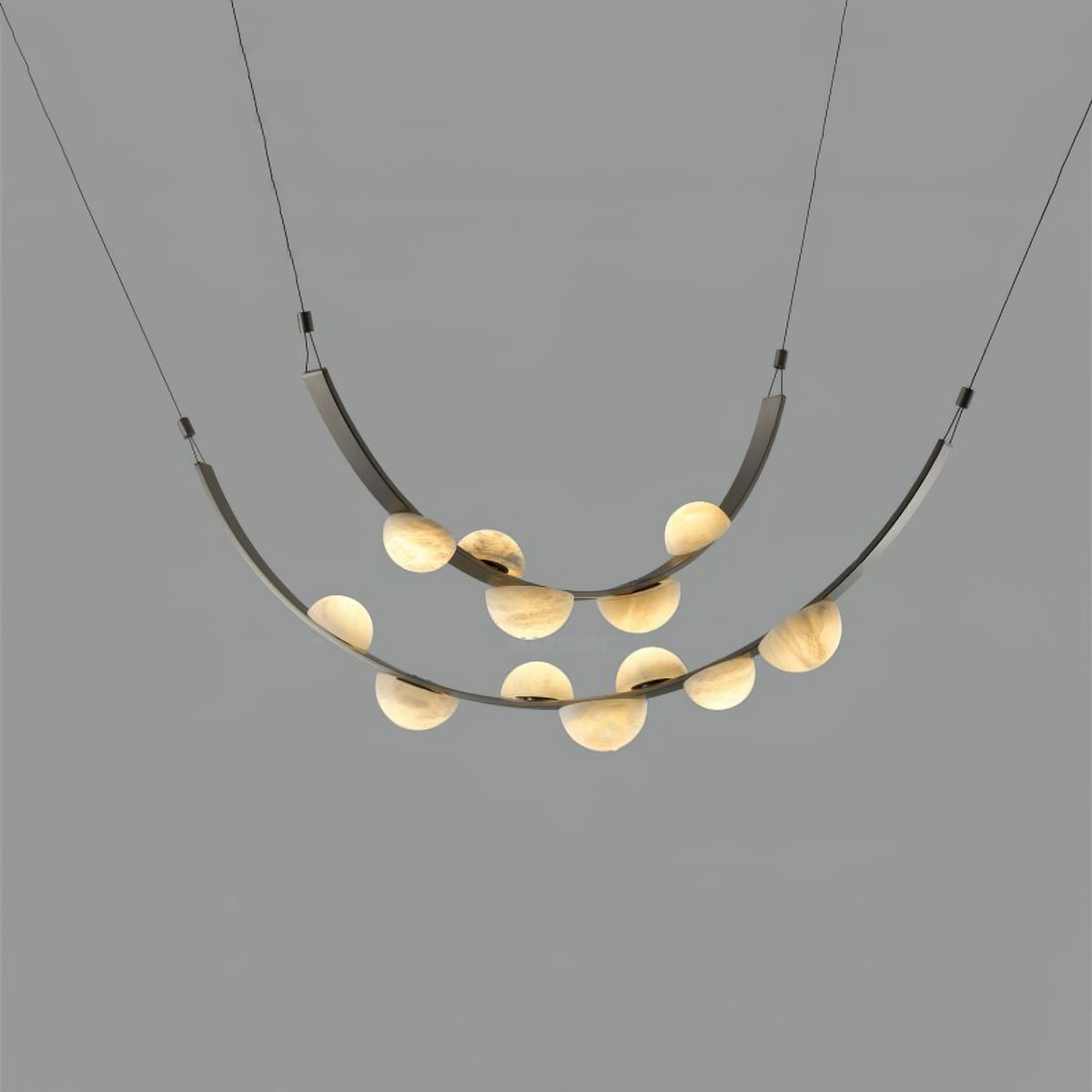Dew Drops Alabaster LED Chandelier – Black White Warm Light