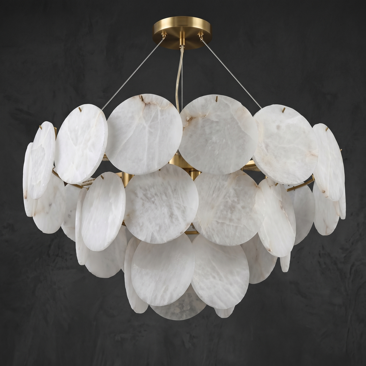Round Chandelier in a dining room