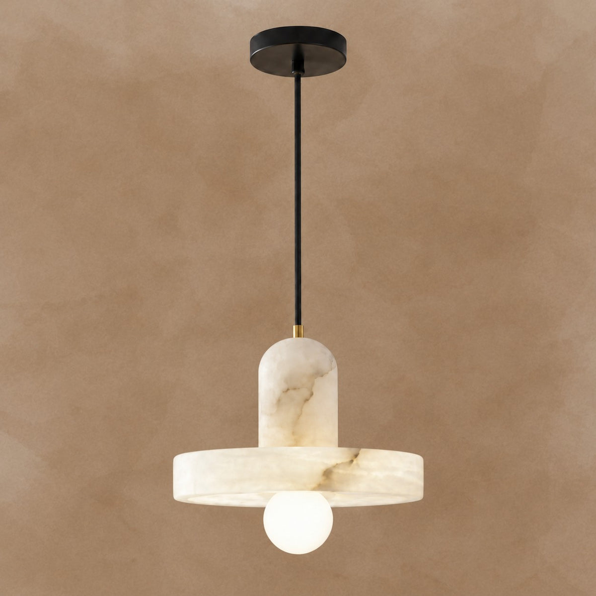 Discora Alabaster Disc Minimalist Pendant Light