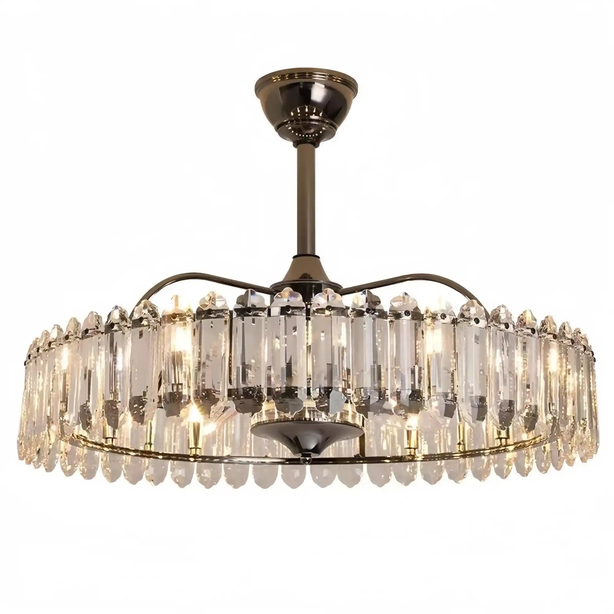 HA New Modern Invisible Fan Light Candle Crystal Chandelier