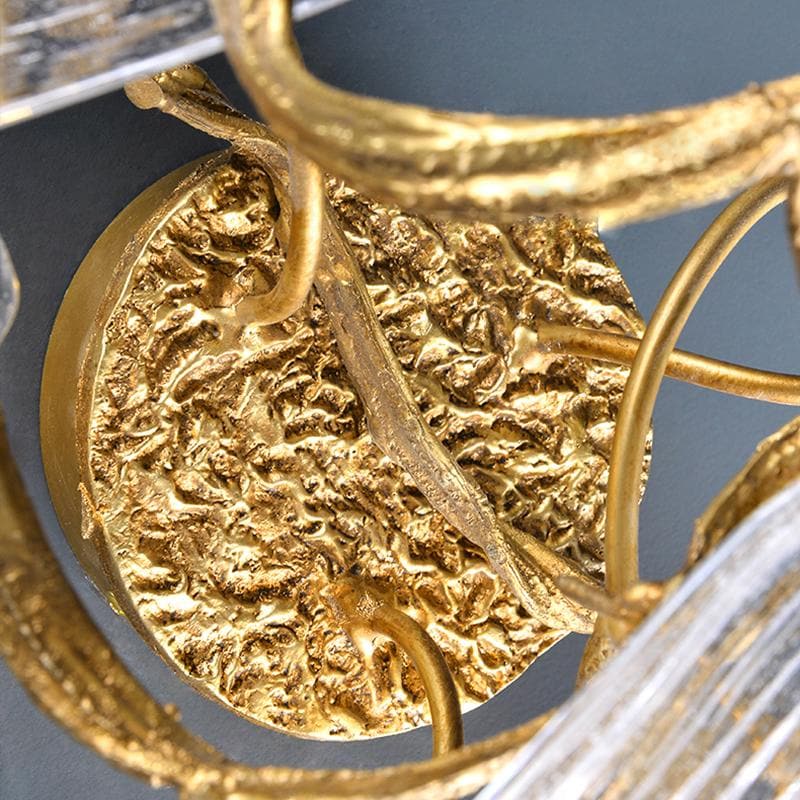 Luxury Flake Crystal Brass Wall Sconce with 3 LED Lights