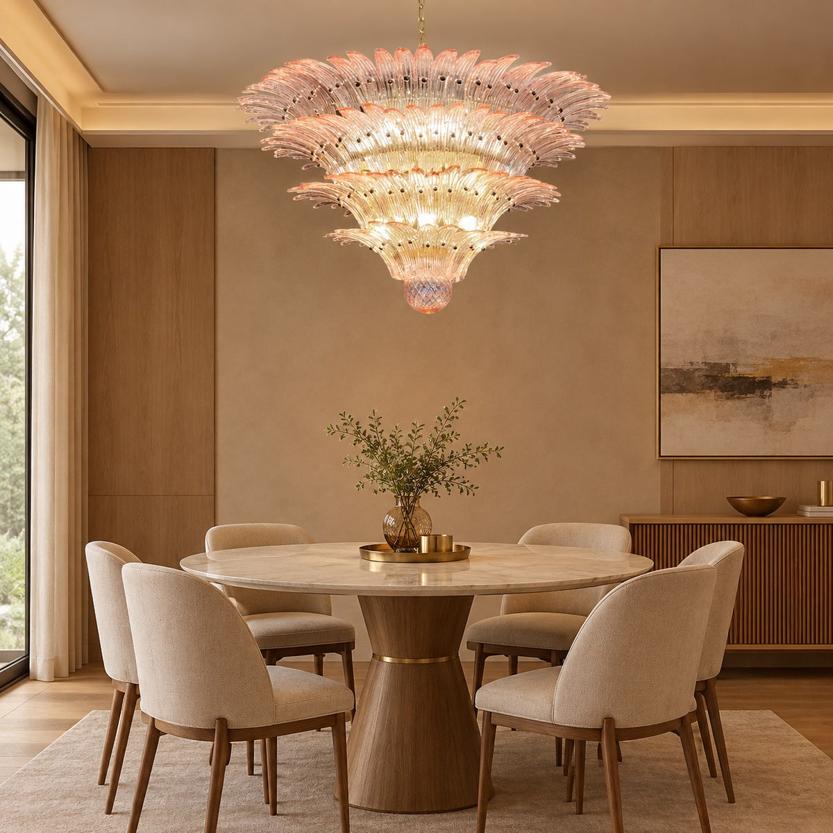 Floralys Sculptural Floral Glass Chandelier 23.6" 31.5" 39.4"