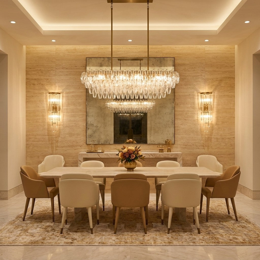 Florence Crystal Linear Chandelier 50"