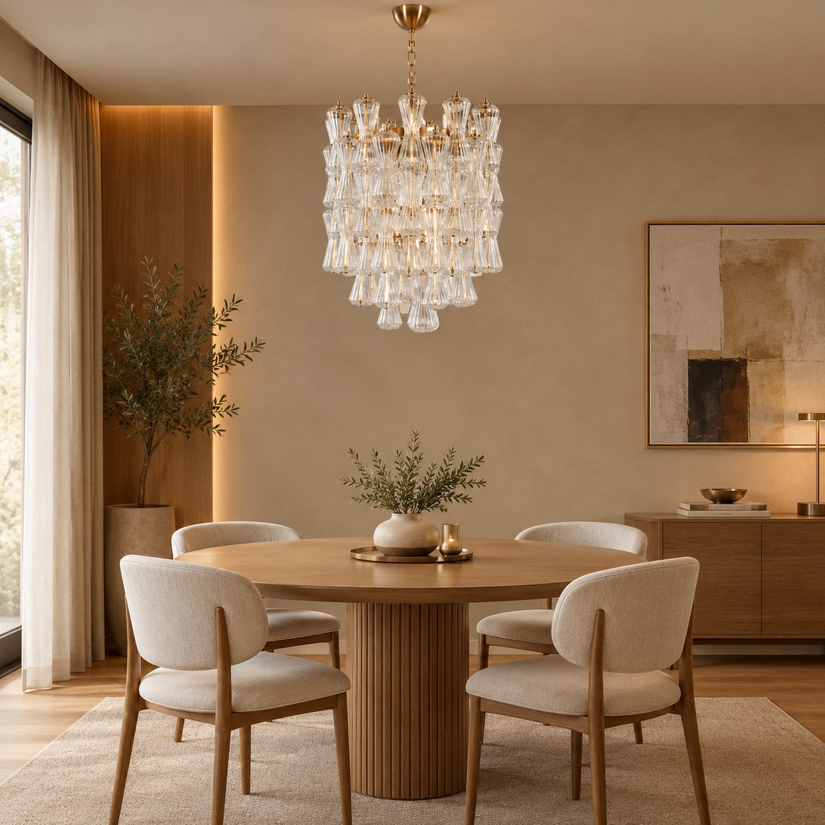 Florenzia Glass Chandelier 25.6"
