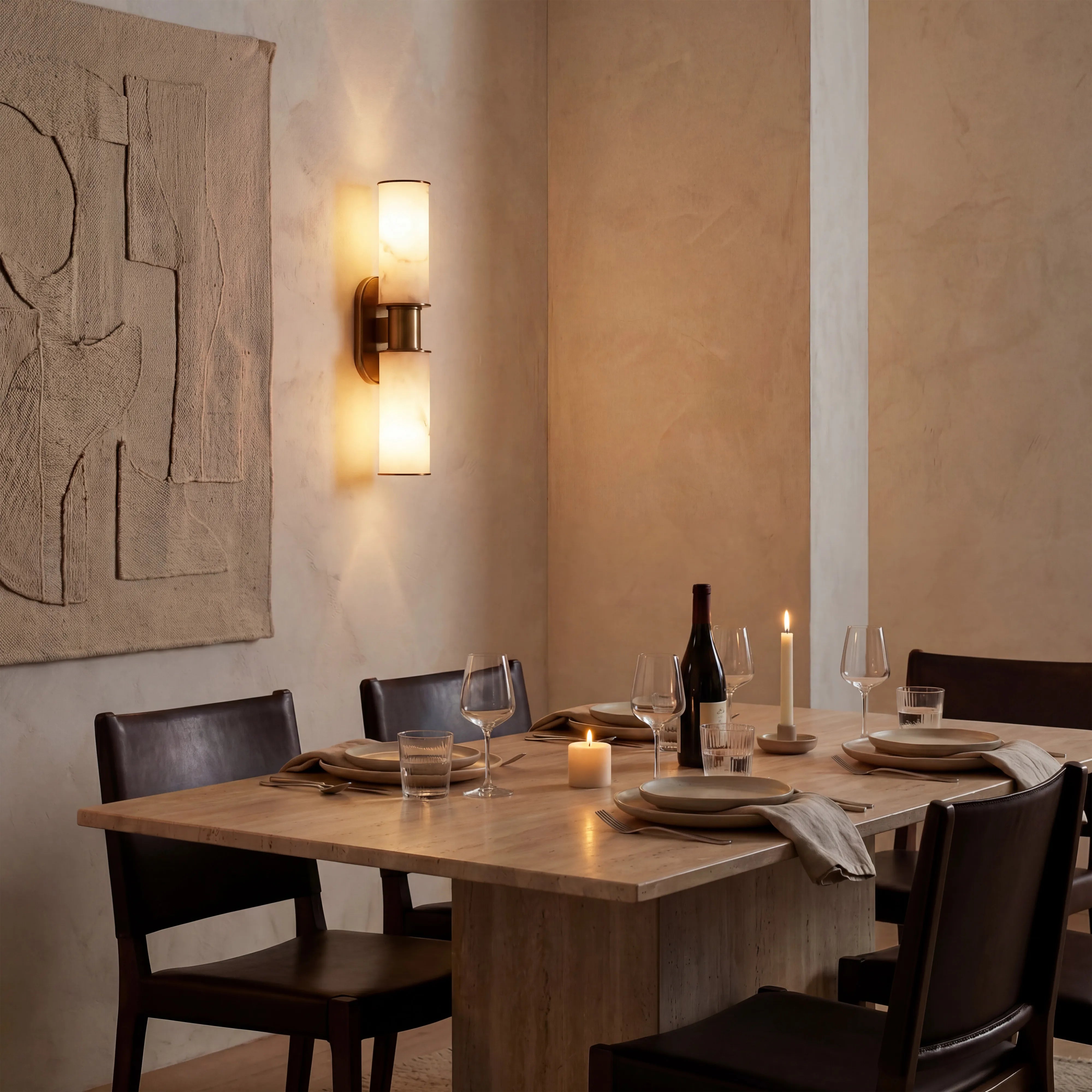 Harlin Alabaster 2-Light Wall Sconce