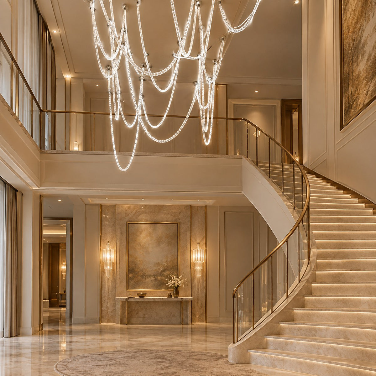 Gabriel Cascade K9 Crystal Chandelier 47.2" 59"