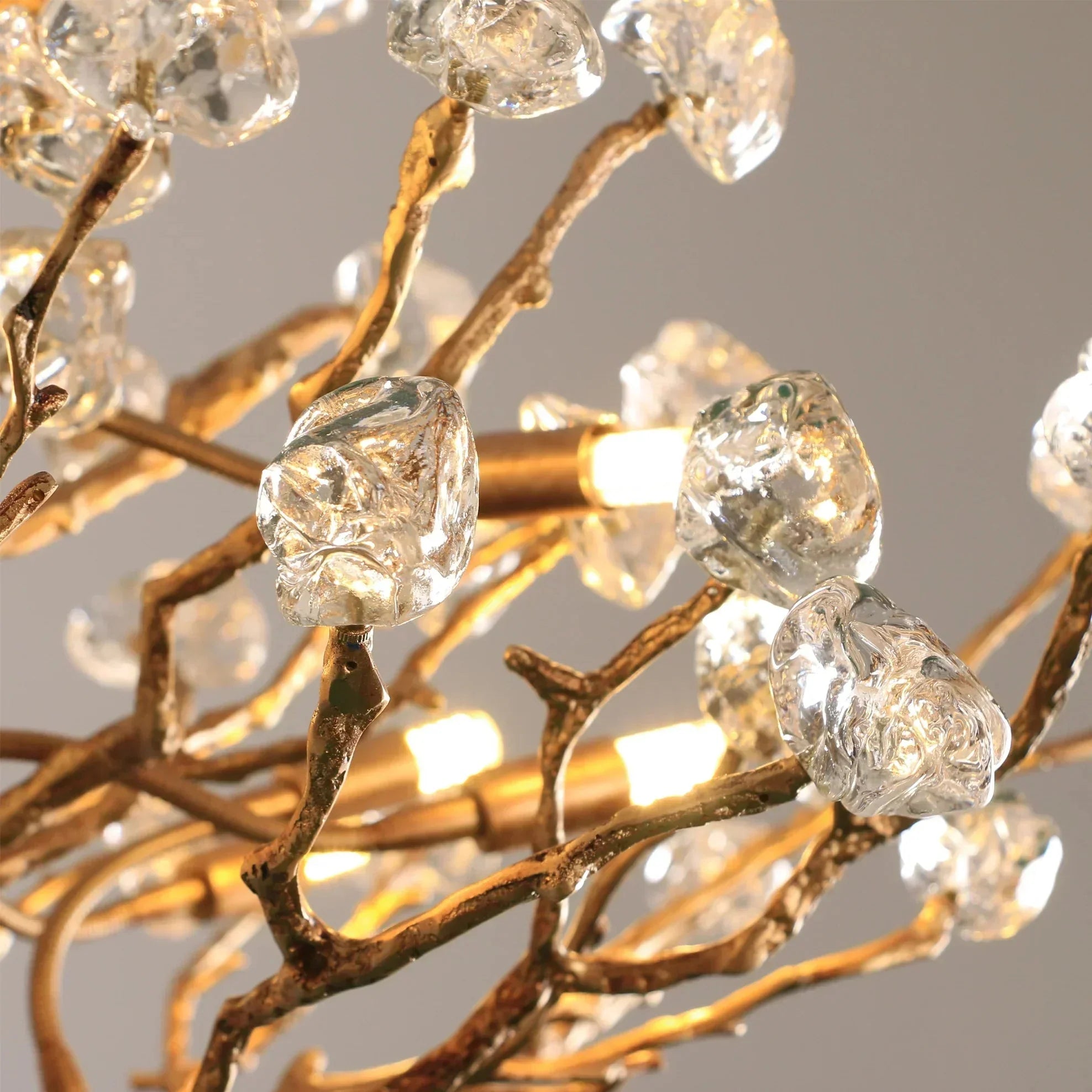 Gemstone Branch Chandelier with Artistic Design for Bedroom or Living Room - 8 Lights/D23.6"*H21.65"Warm LightBlushlighting
