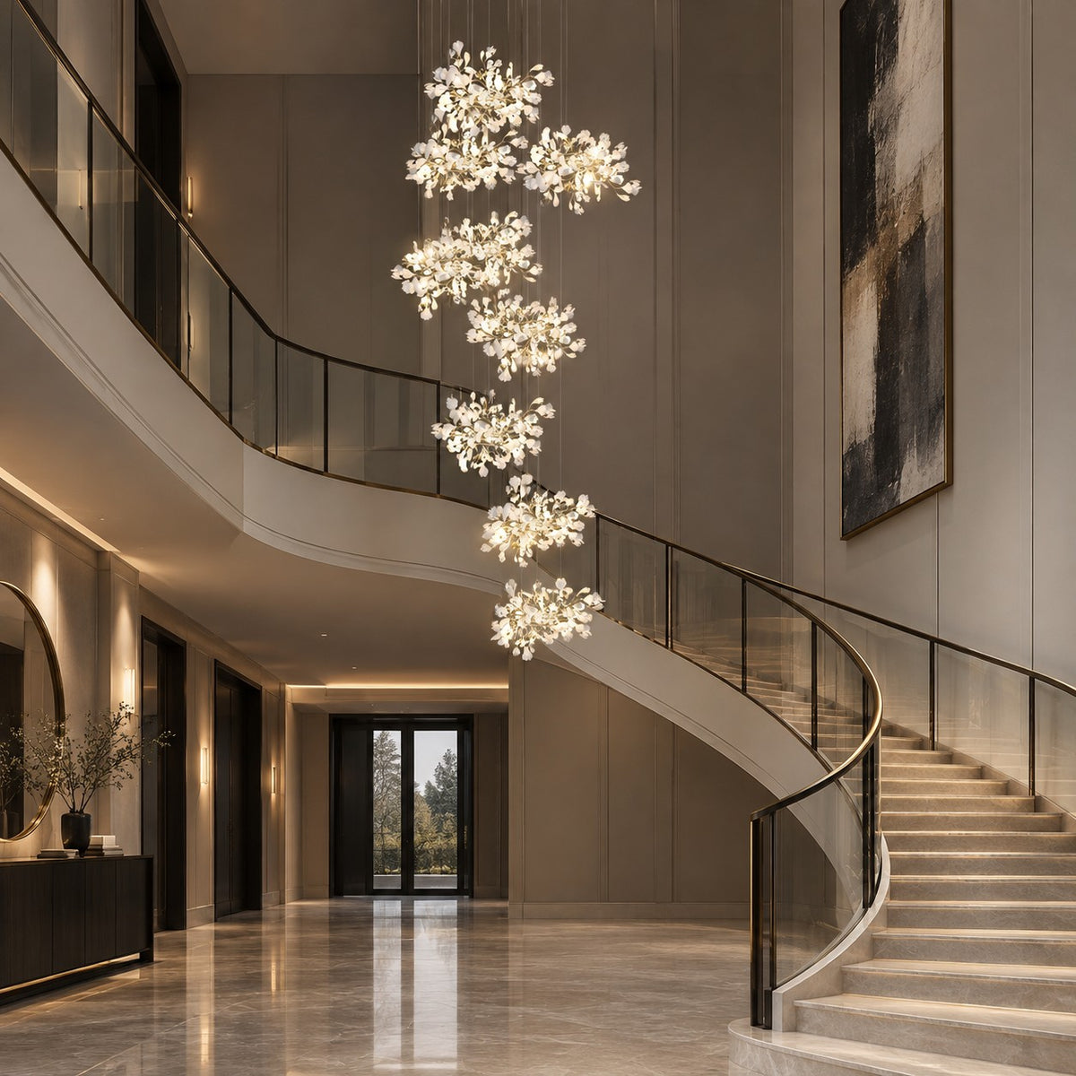 Gingko Leaves Chandelier 196.8"