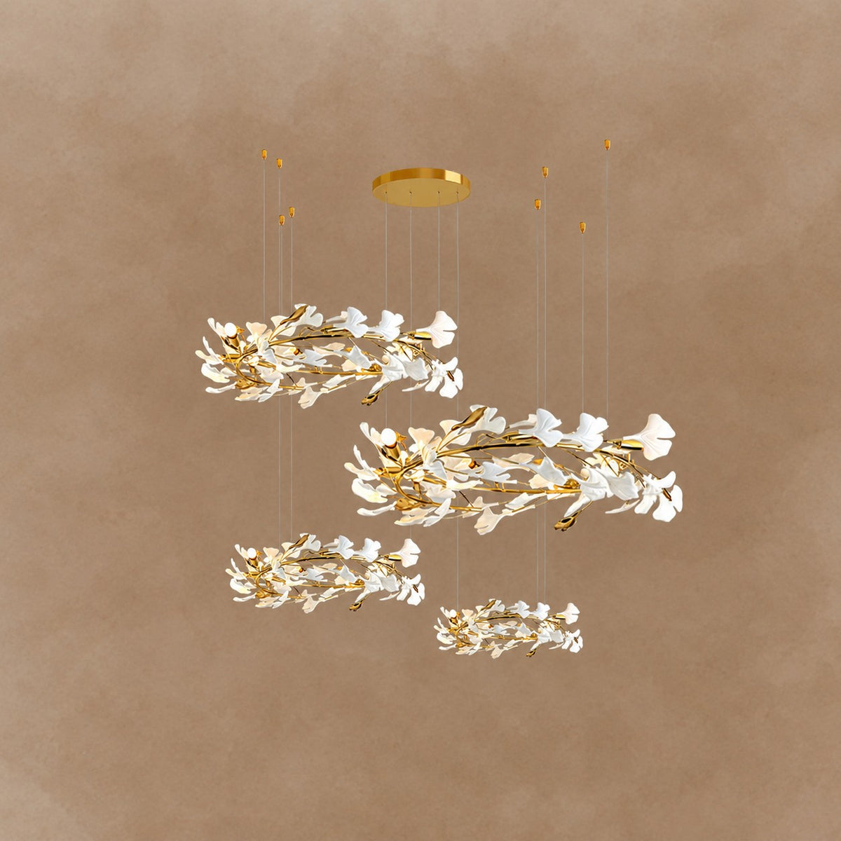 Gingko Leaves Chandelier 196.8"