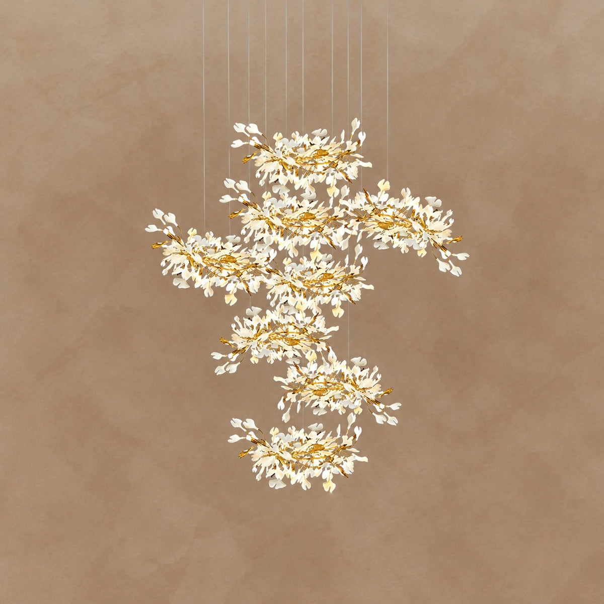 Gingko Leaves Chandelier 196.8"