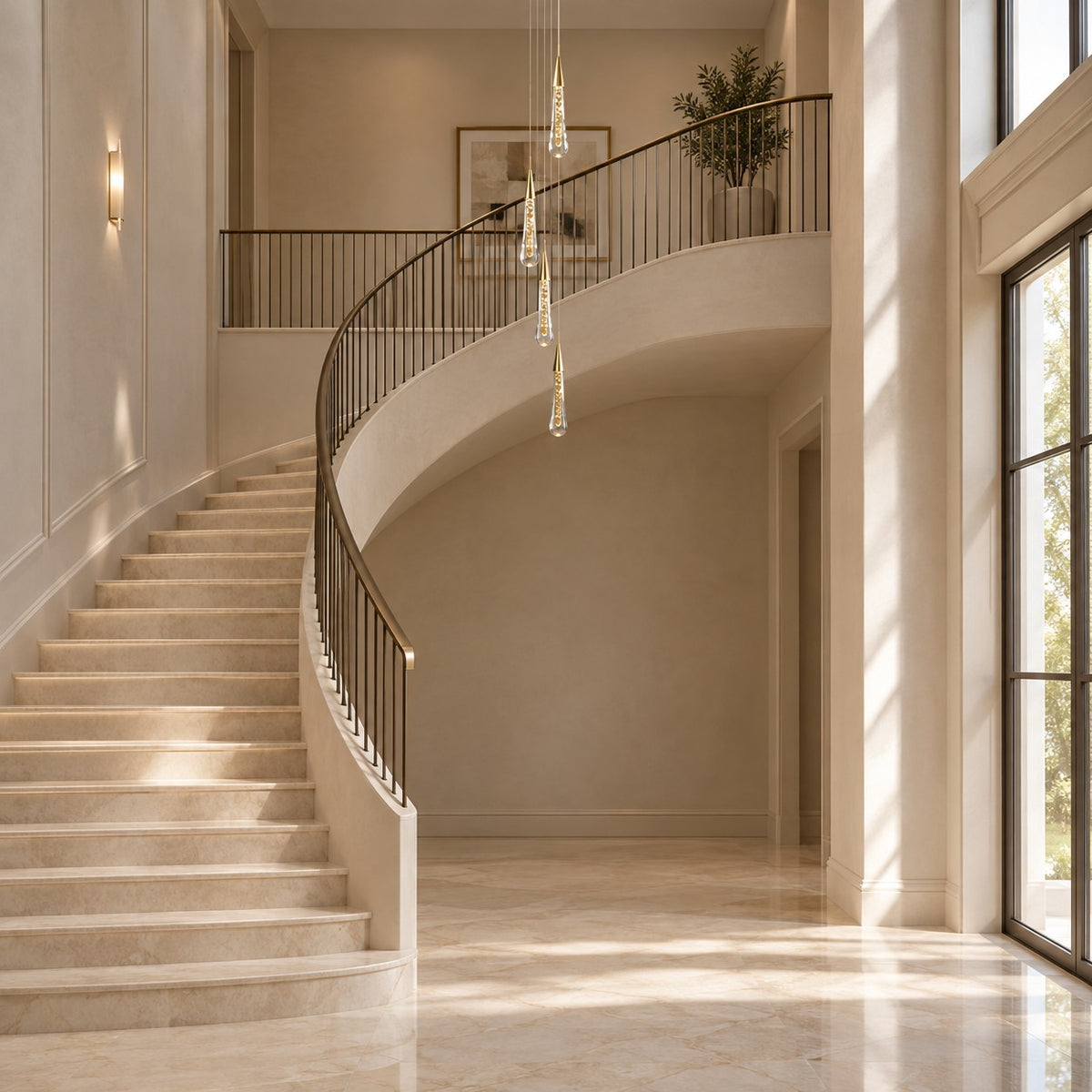 Gold Aluminum LED Linear Chandelier