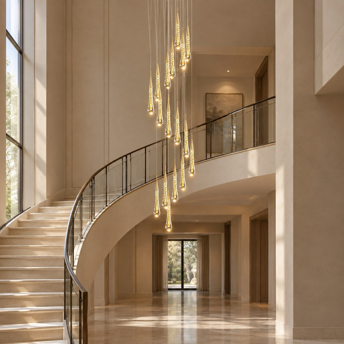 Gold Aluminum LED Linear Chandelier
