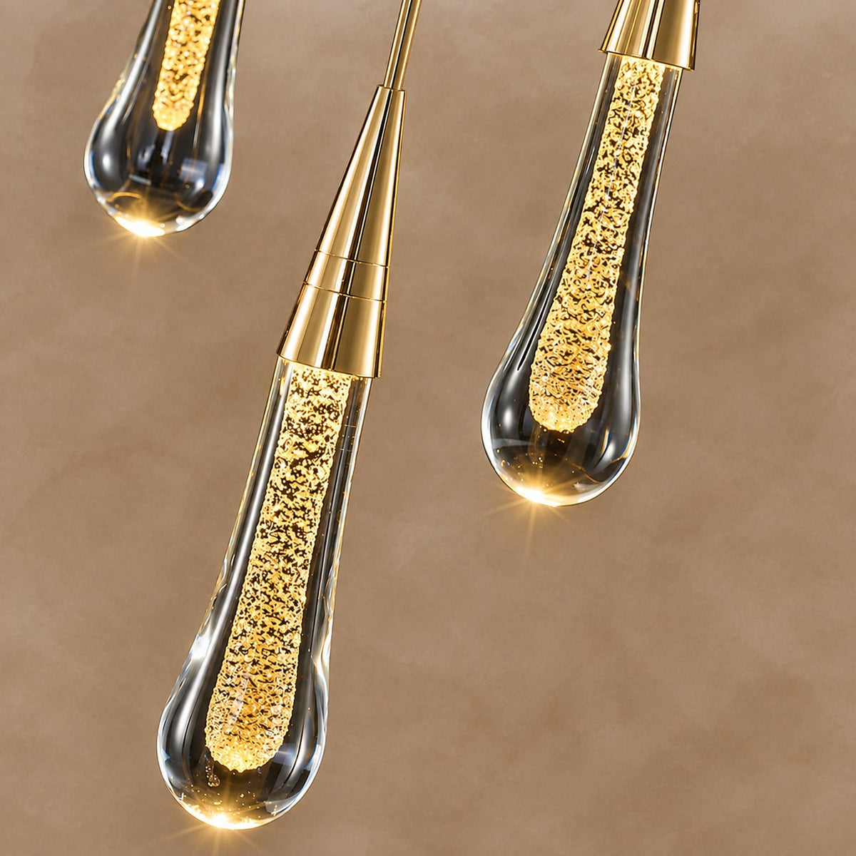 Gold Aluminum LED Linear Chandelier