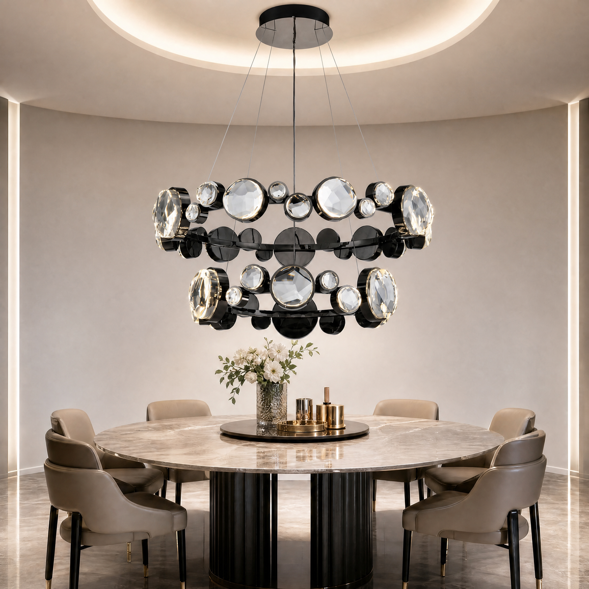 Eclipse Two Ring Modern Crystal Chandelier (3)