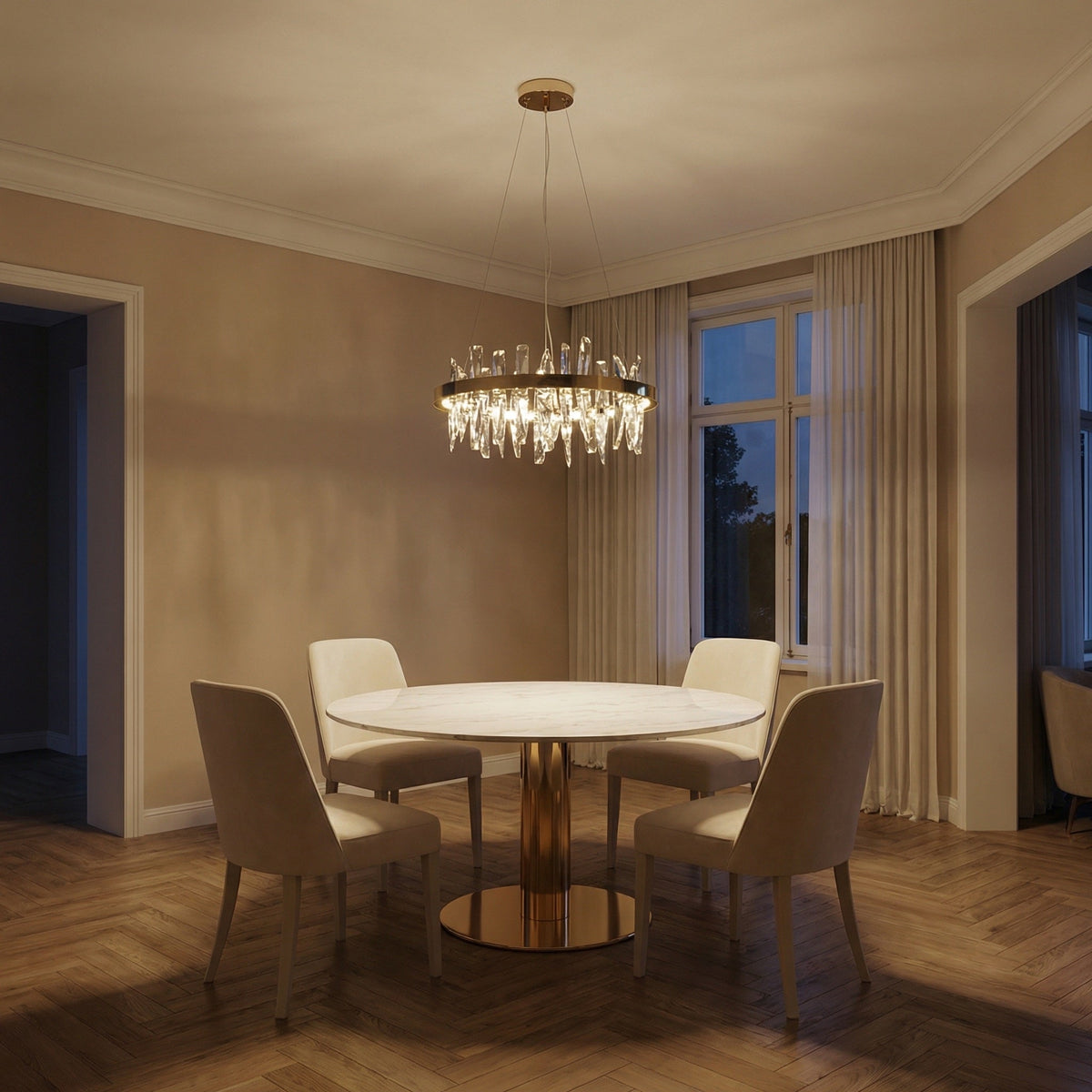 Nora Round Crystal Pendant Light - scene 1 (2)