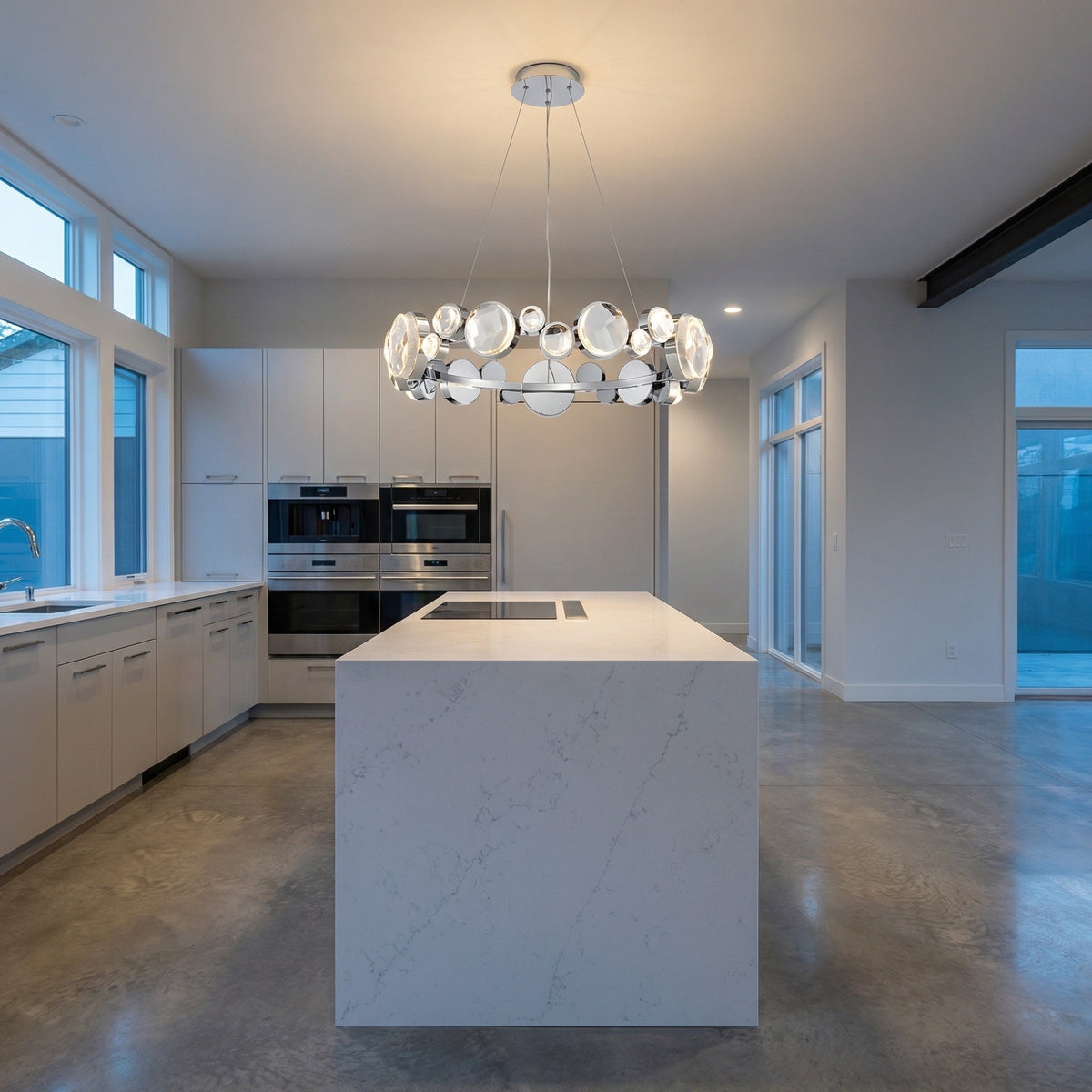 Eclipse Round Crystal Modern Chandelier - scene 1 (4)