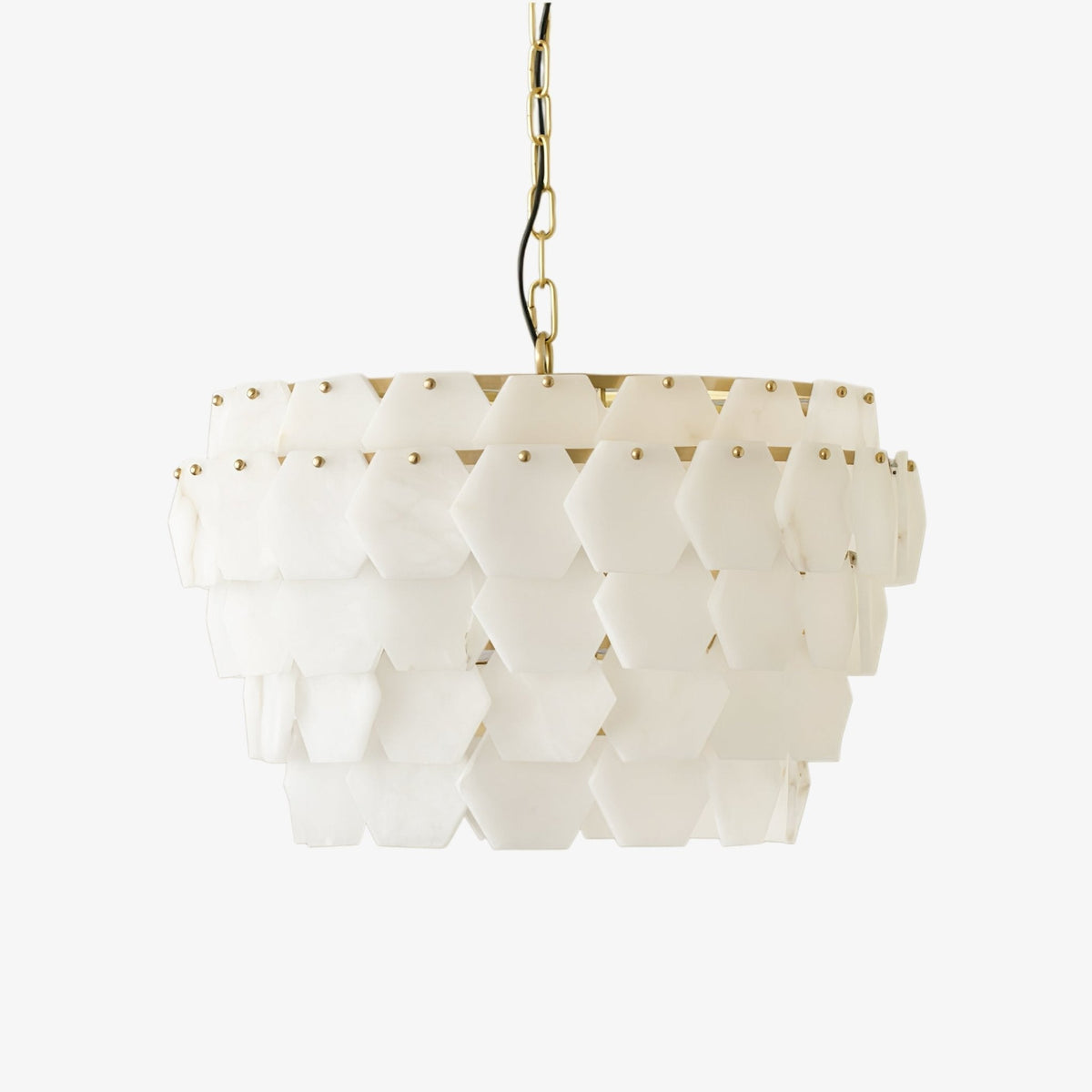 Vakkerlight Hexa Cloud Gold & White Alabaster Pendant Light – 23.6" Diameter