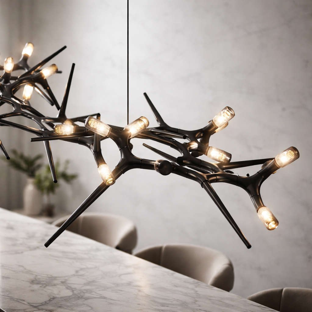 Adjustable Iron Dimmable LED Chandelier 47.2"-177.1"