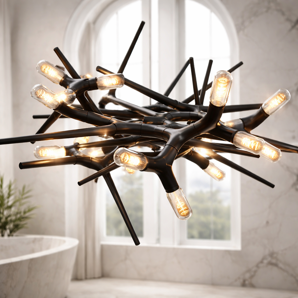 Adjustable Iron Dimmable LED Chandelier 47.2"-177.1"