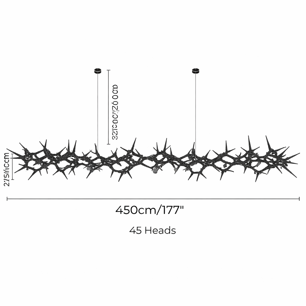 Adjustable Iron Dimmable LED Chandelier 47.2"-177.1"