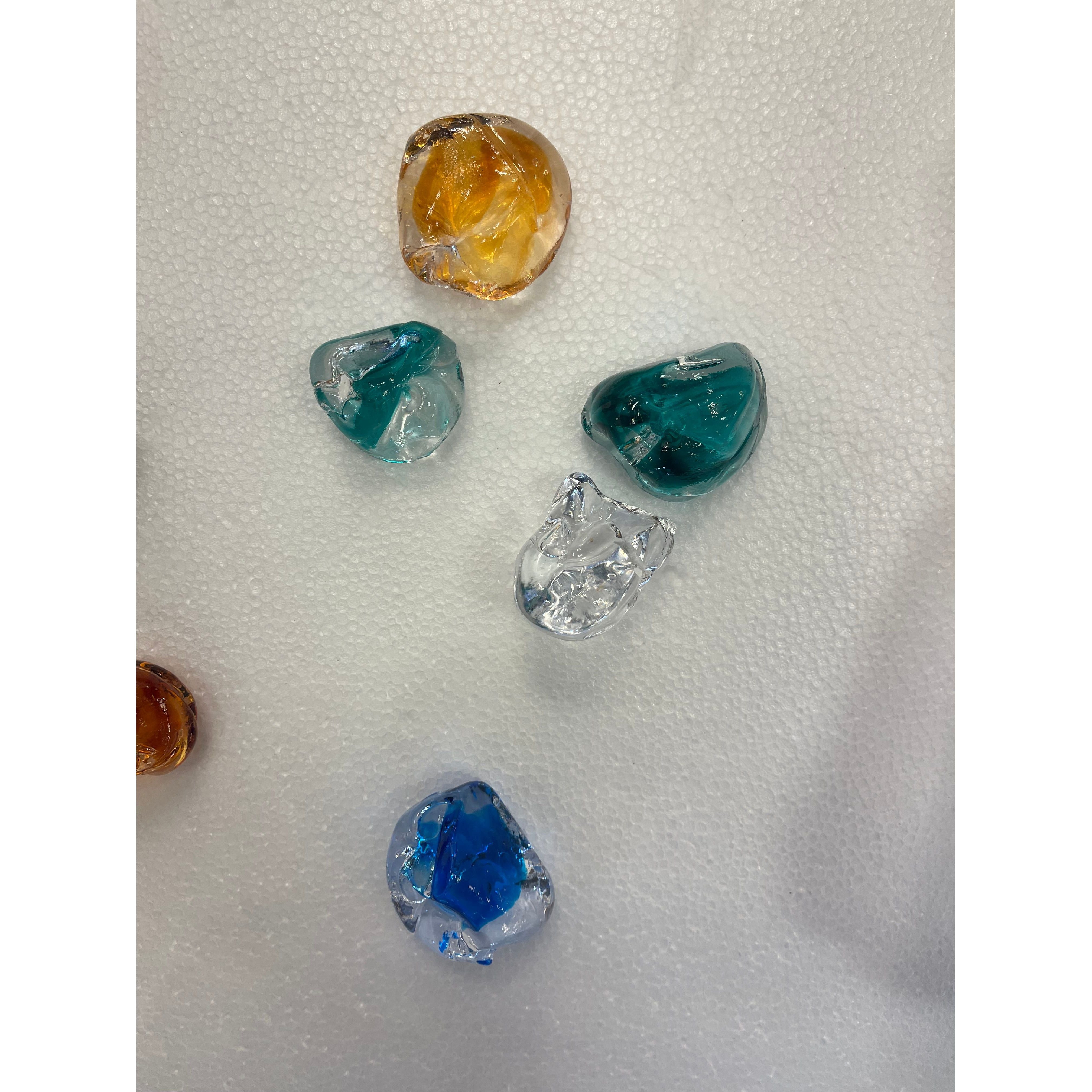 Elegant Rainfall Blue Gem Glass Chandelier: Dazzling Italian Concept Lighting Fixture