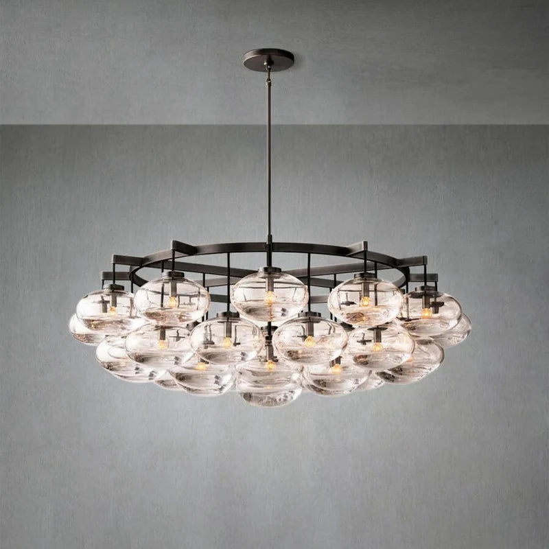 Cabrlet Clear Glass Round Chandelier 60"