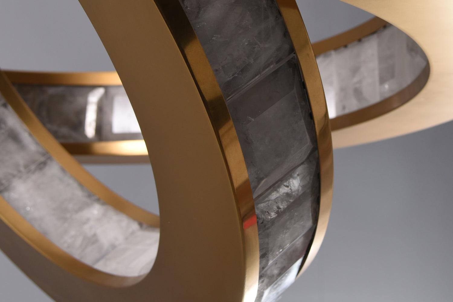 Rosario Luxury Brass Rock Crystal Pendant Chandelier