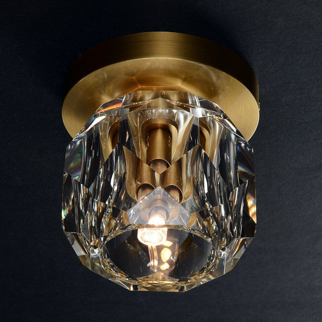 Balle Be Crystal Petite Single Sconce & Flushmount Brass