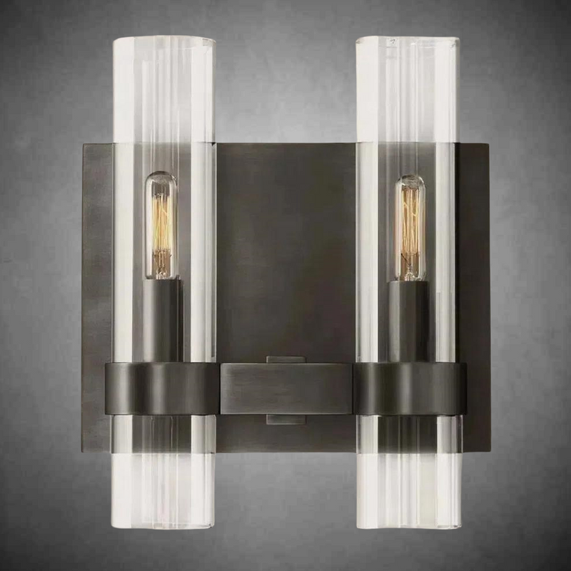 HA Rebecca Glass 2 Light Wall Sconce for Bedroom Kitchen