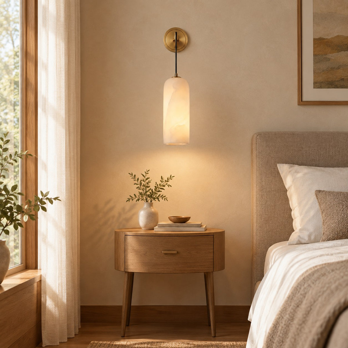 Lucera Spanish Alabaster Modern Wall Sconce 10.2"