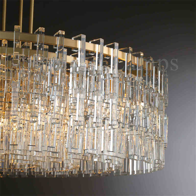 Melody K9 Crystal Round Chandelir for Living Room Bedroom, Kitchen Island