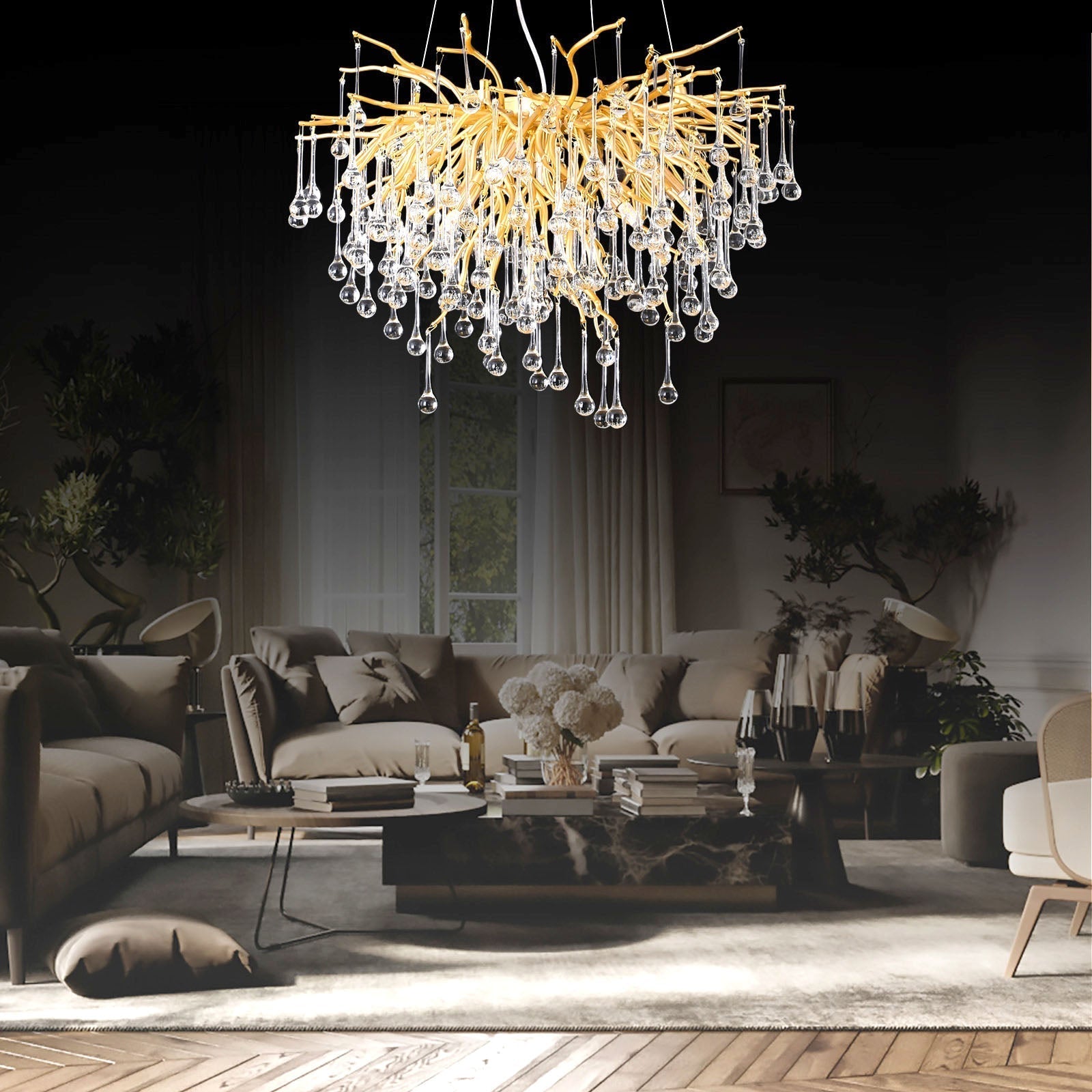Doris Crystal Branch Chandelier