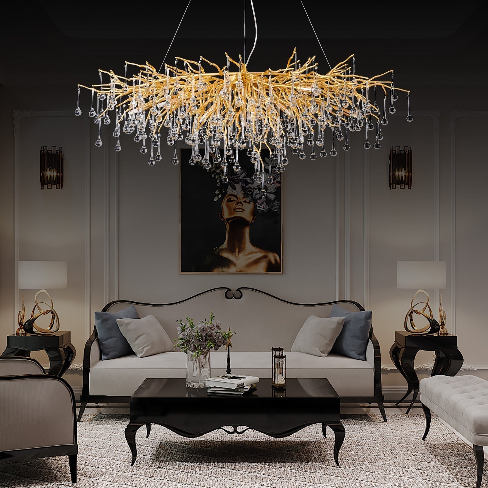 Doris Crystal Branch Chandelier