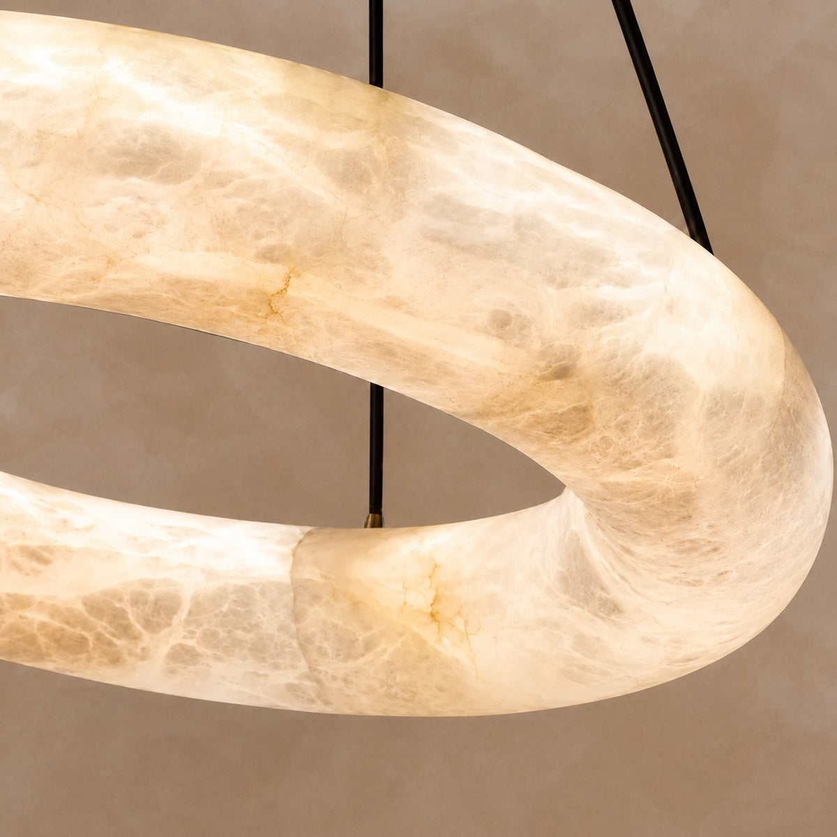 Orbisara Spanish Alabaster Minimalist Ring Pendant 23.6" 31.5"